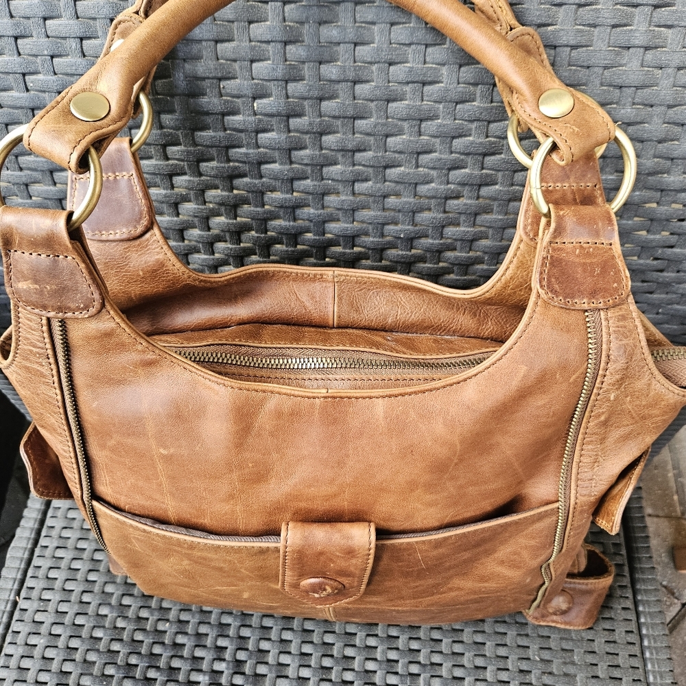 Vintage HIPPIE LEATHER HANDBAG, GIANT AMERILEATHER HANDBAG - Picture 5 of 6